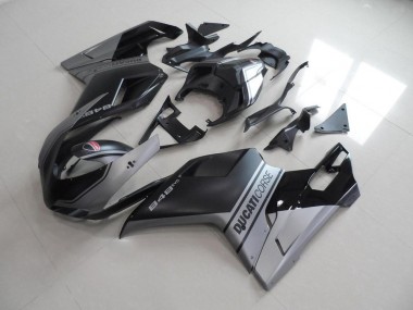 Ducati 848 1098 1198 07-14 Motorrad Verkleidungen - Matt Schwarzer Silber OEM Stil